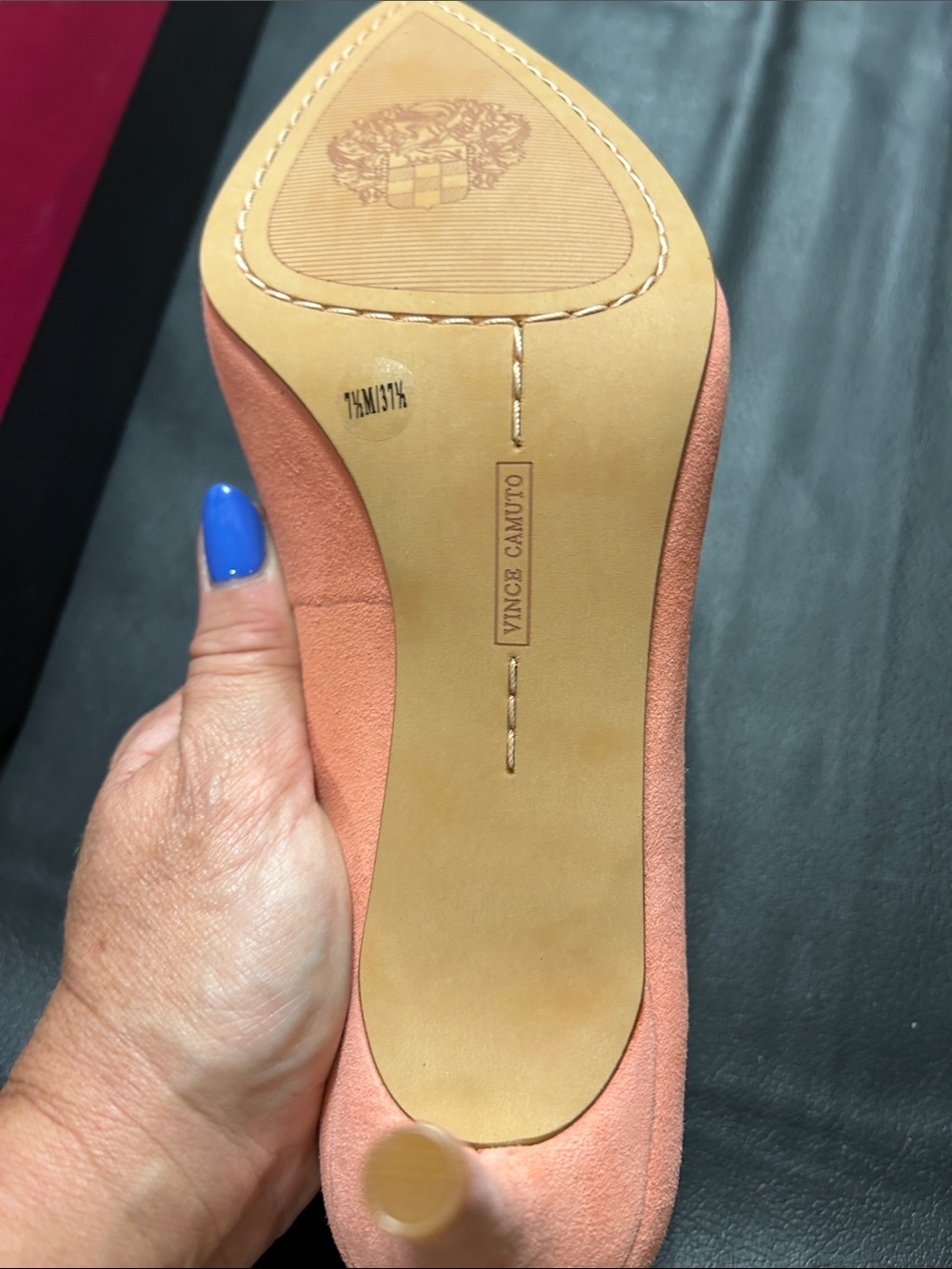 Vince Camuto Coral Pink Pointed Toe Suede Pumps - Picture 5 of 10